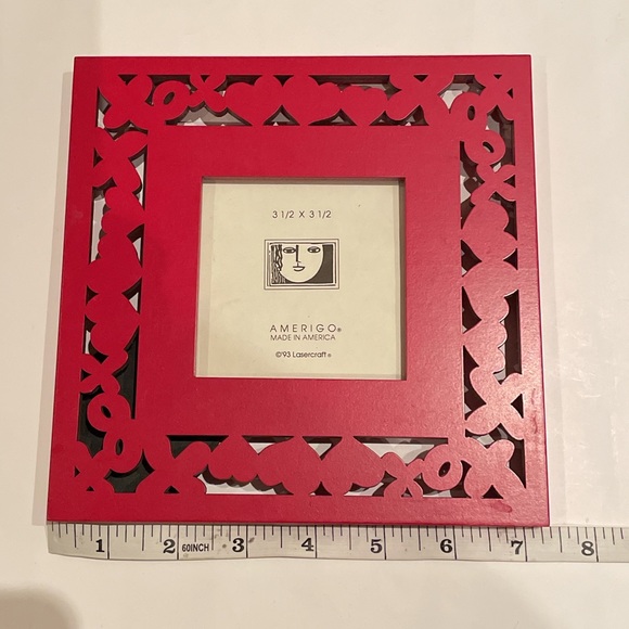 Red Hearts XO Love Picture Photo Vintage Frame Valentine’s Day Anniversary - Picture 2 of 8